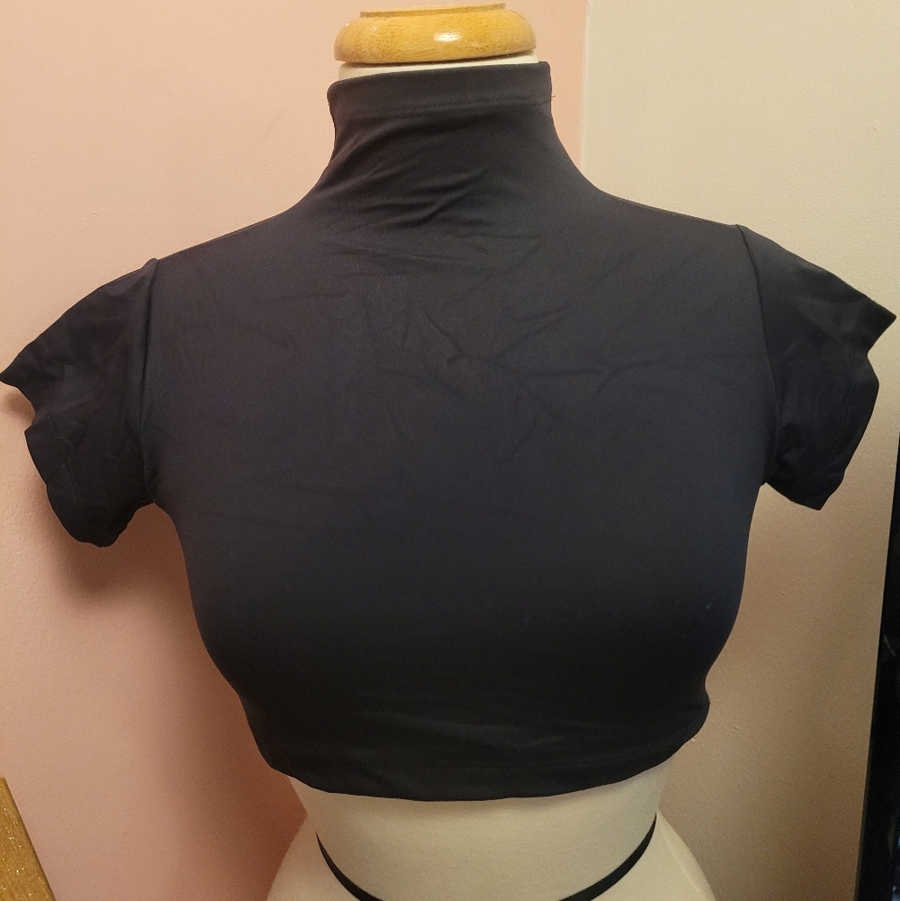 Crop Top Turtleneck Black S